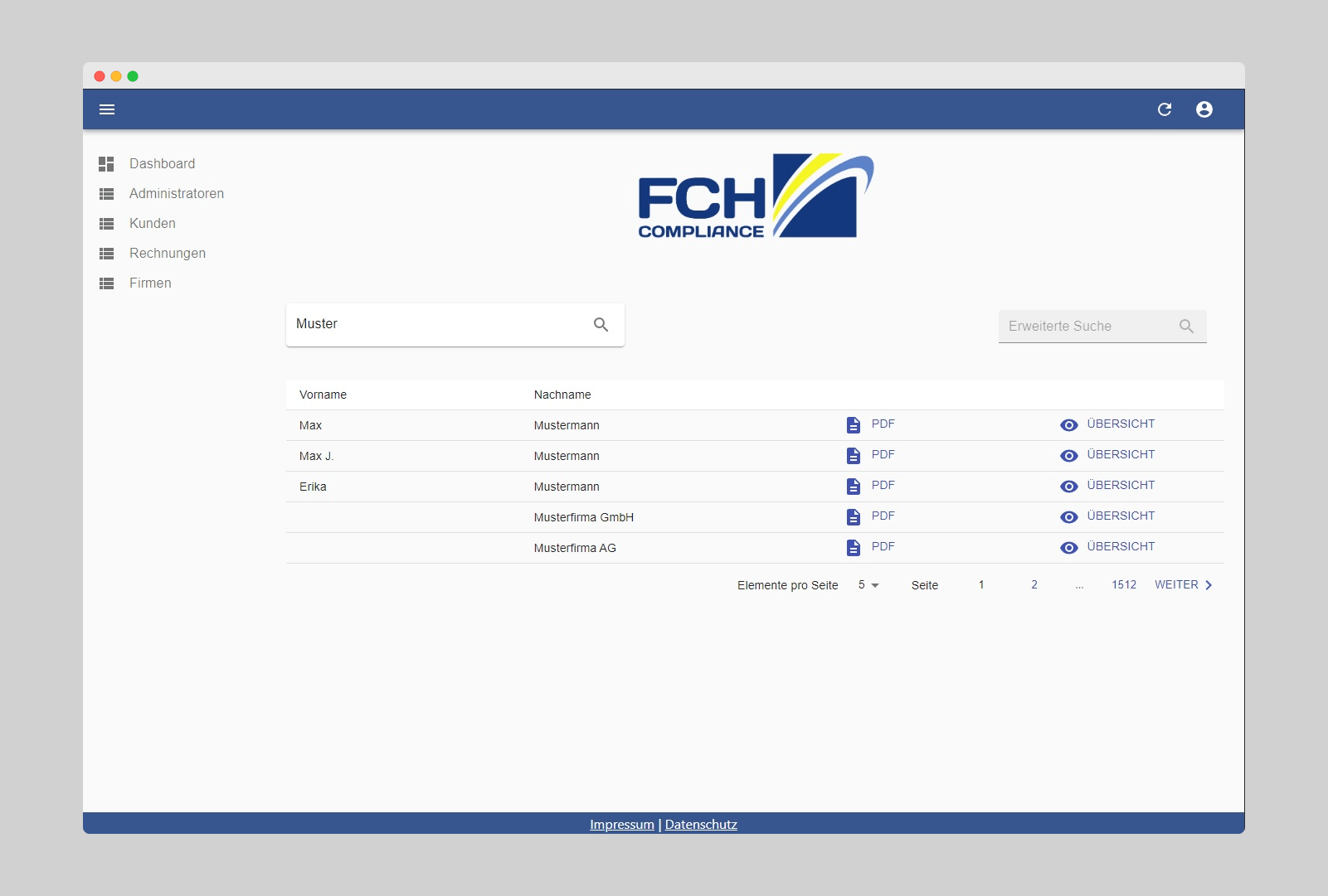 Einzelsuche im GWG-Portal